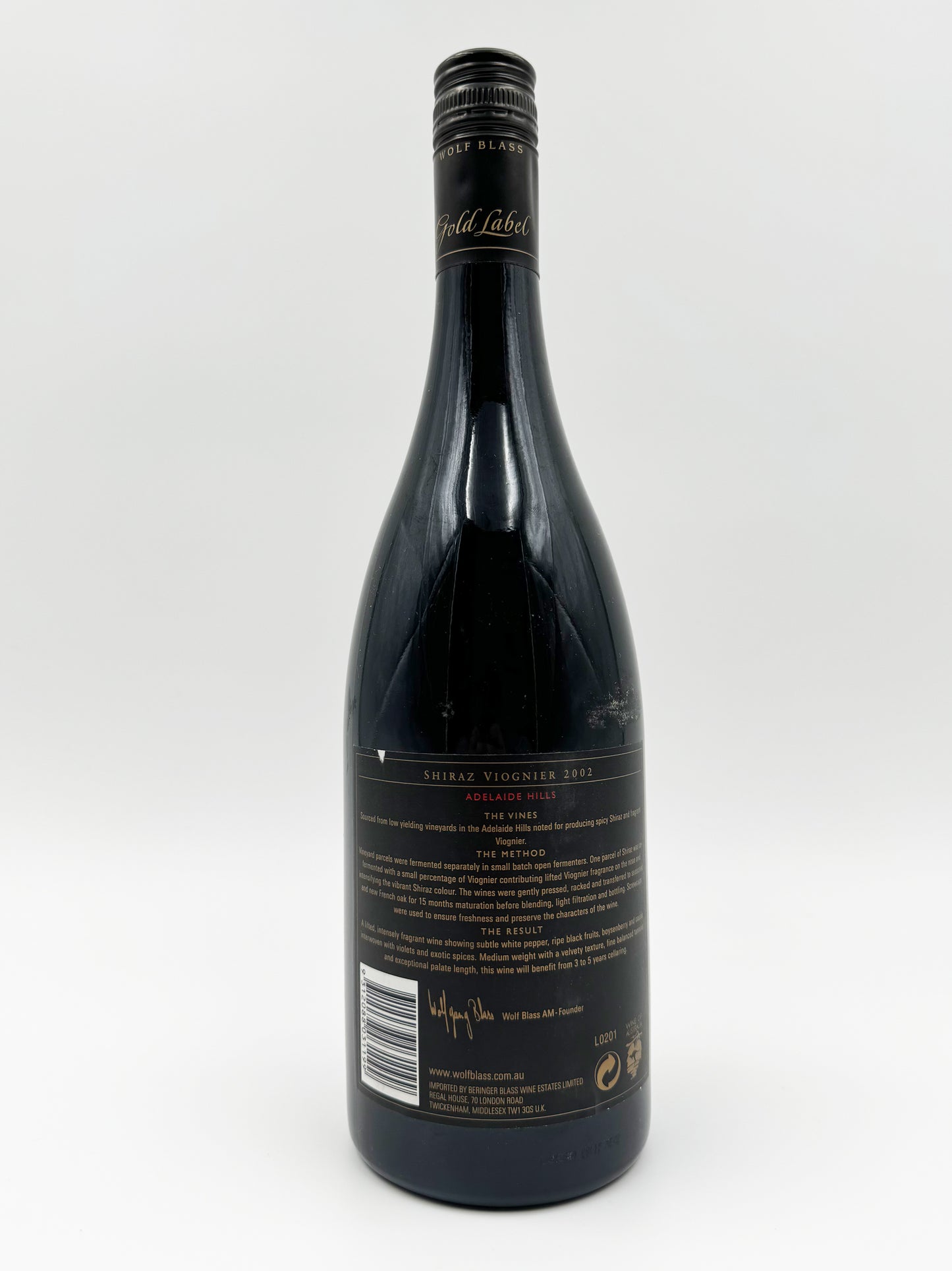 Wolf Blass Gold Label Shiraz Viognier 2002 Adelaide Hills