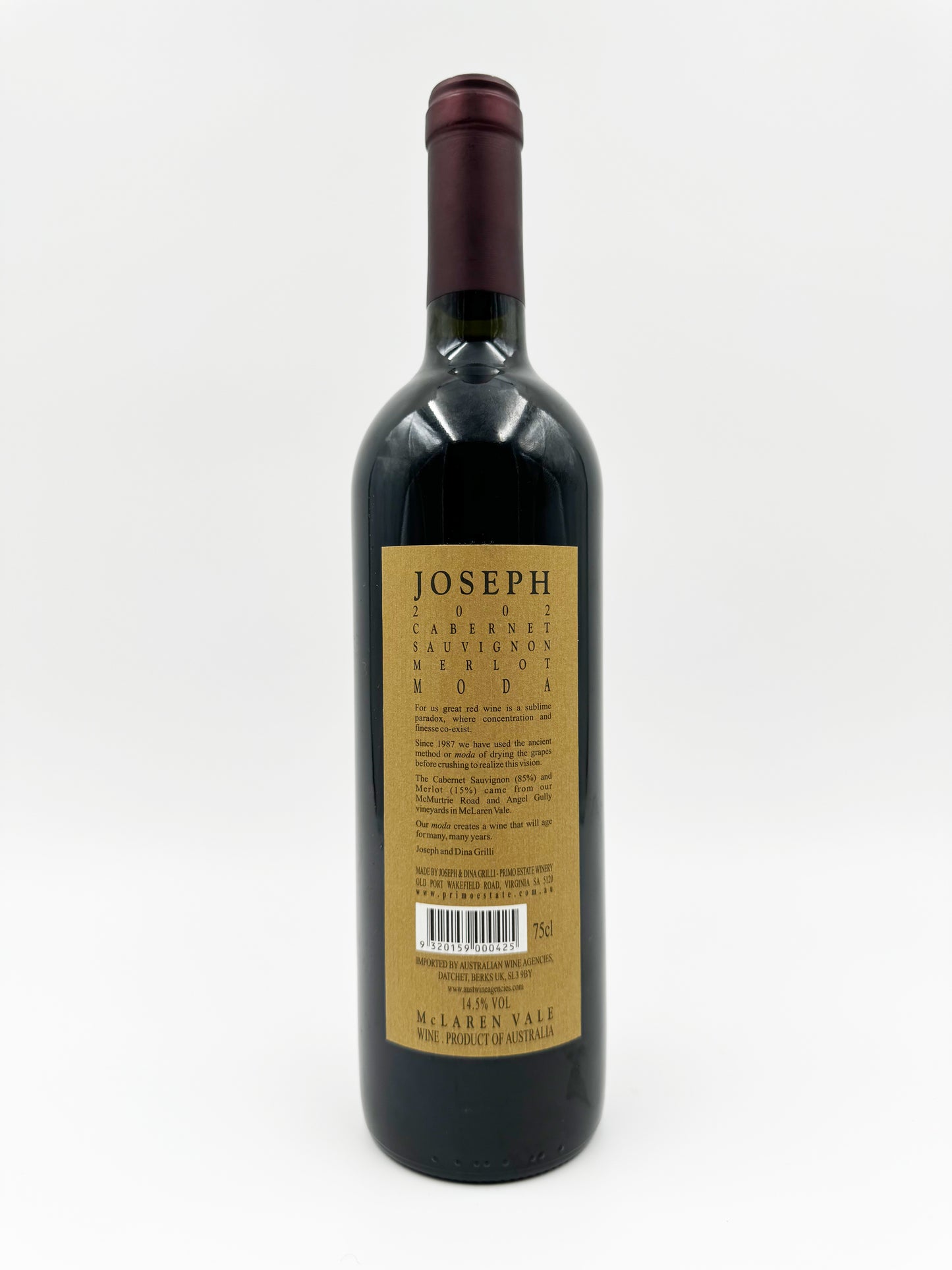 Primo Estate Joseph Moda Cabernet Sauvignon - Merlot 2002